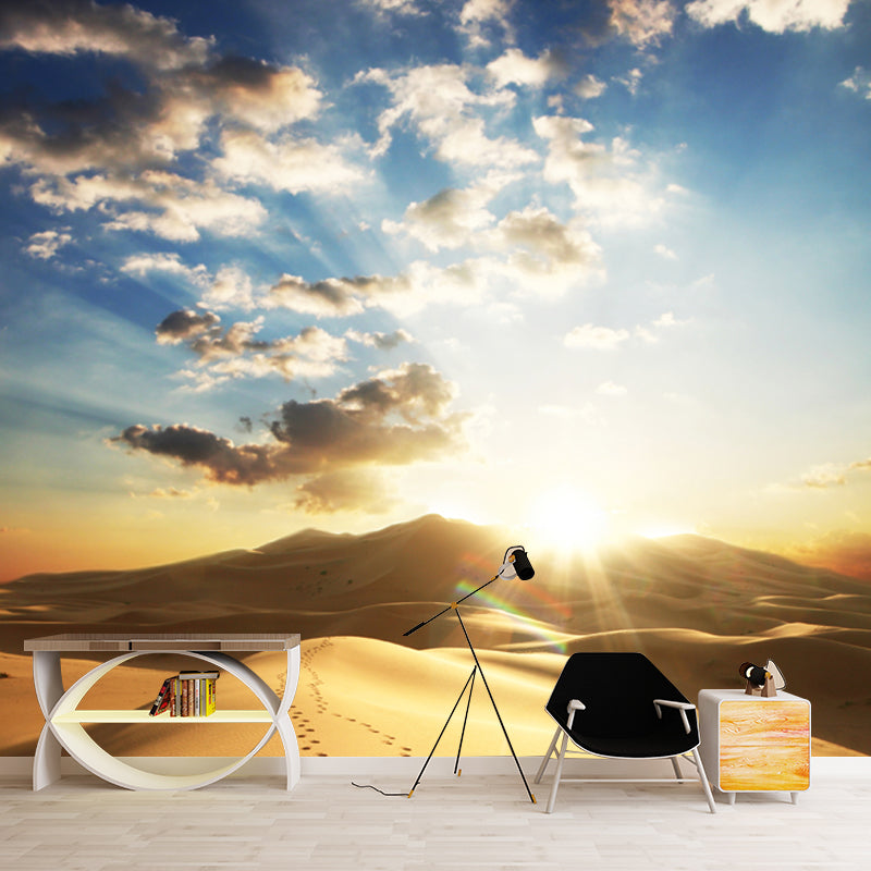 Brehn | Wilderness mit Fußabdruck Wandmural Modern Schön Wild Landschaft Wanddeko in Gelb