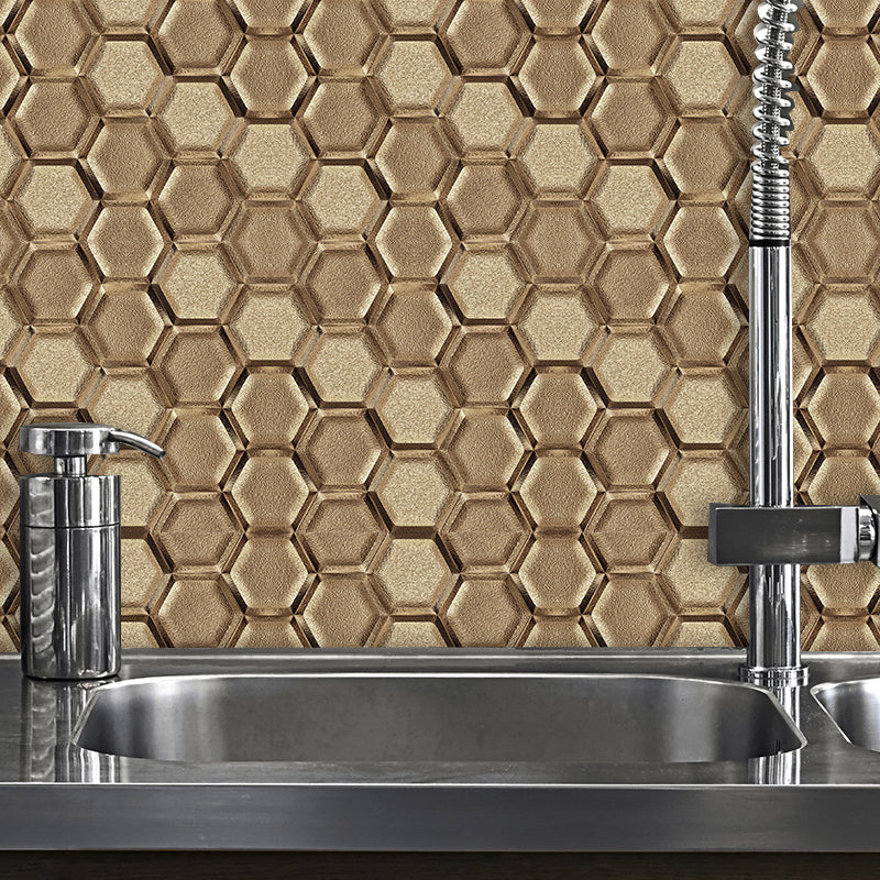 Brehn | Stick On 3D Hexagon Wallpaper Panel Set Contemporary PVC Wandbekleding, 12,2 vierkante voet
