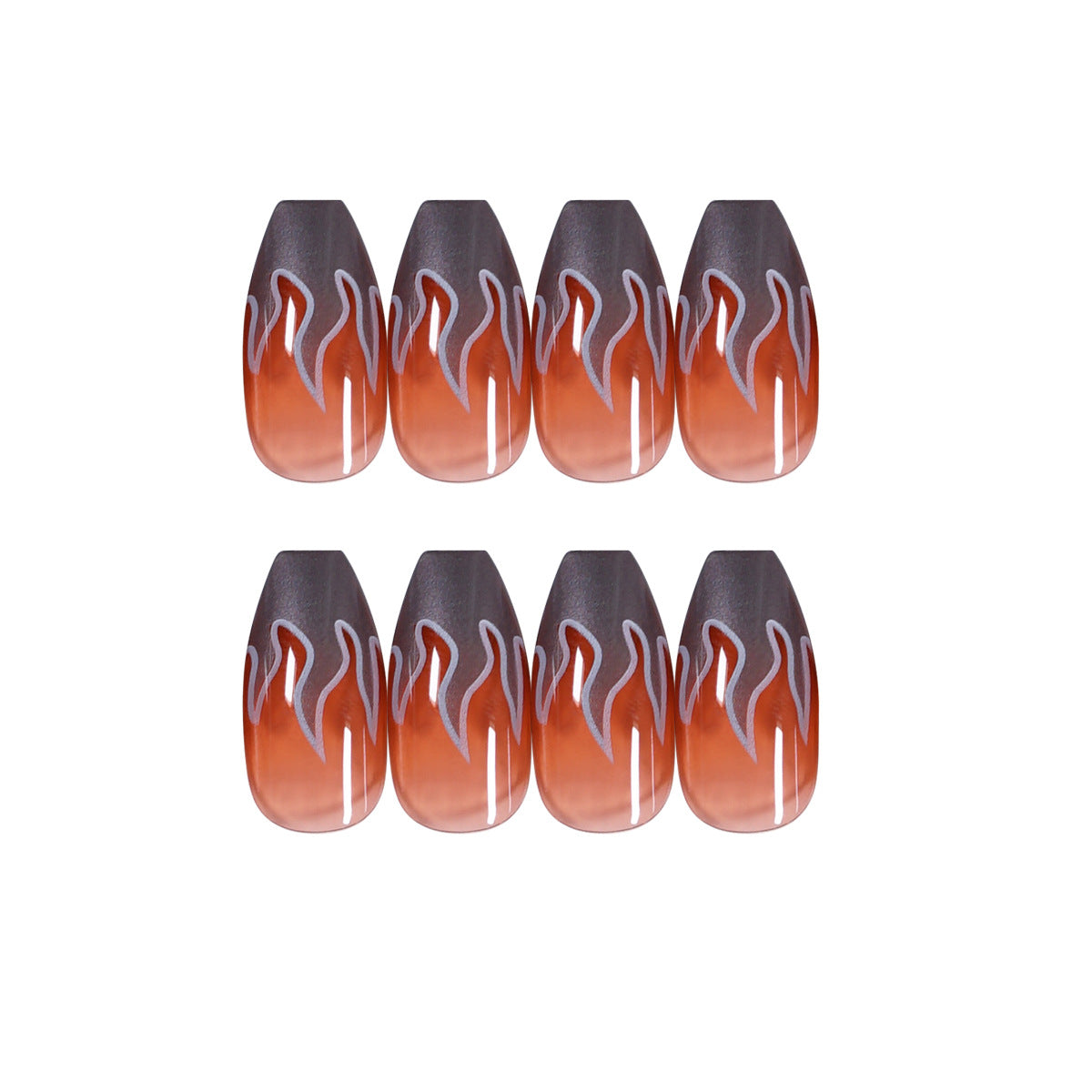 Künstliche Nagelkunst mit Feuerdesign Brehn