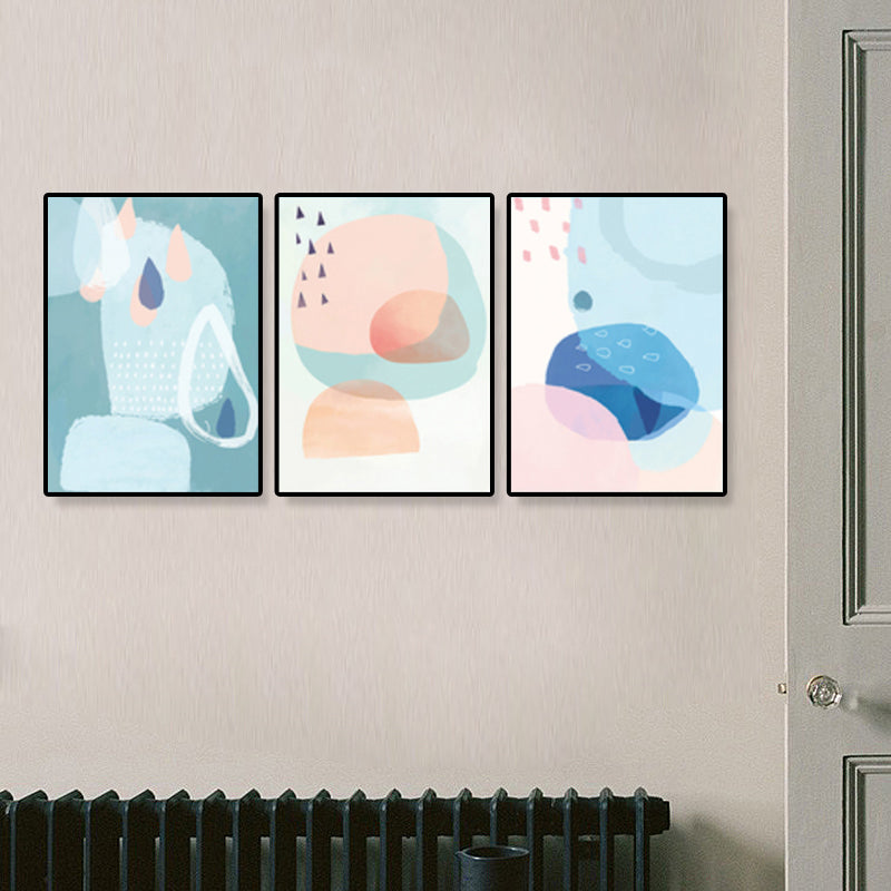 Brehn | Raindrops Wand Kunst Set Nordic Abstract Muster Leinwanddruck in Pastellfarben für Dekor