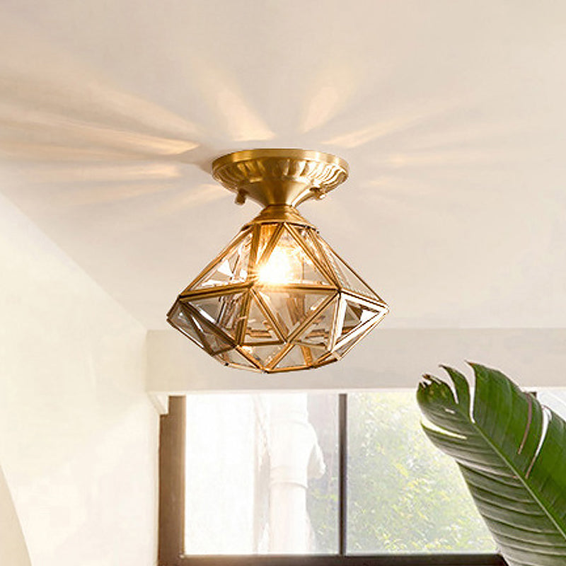 Brehn | StarLuxe Deckenleuchte - Traditionelle Messing-Deckenlampe mit Glas