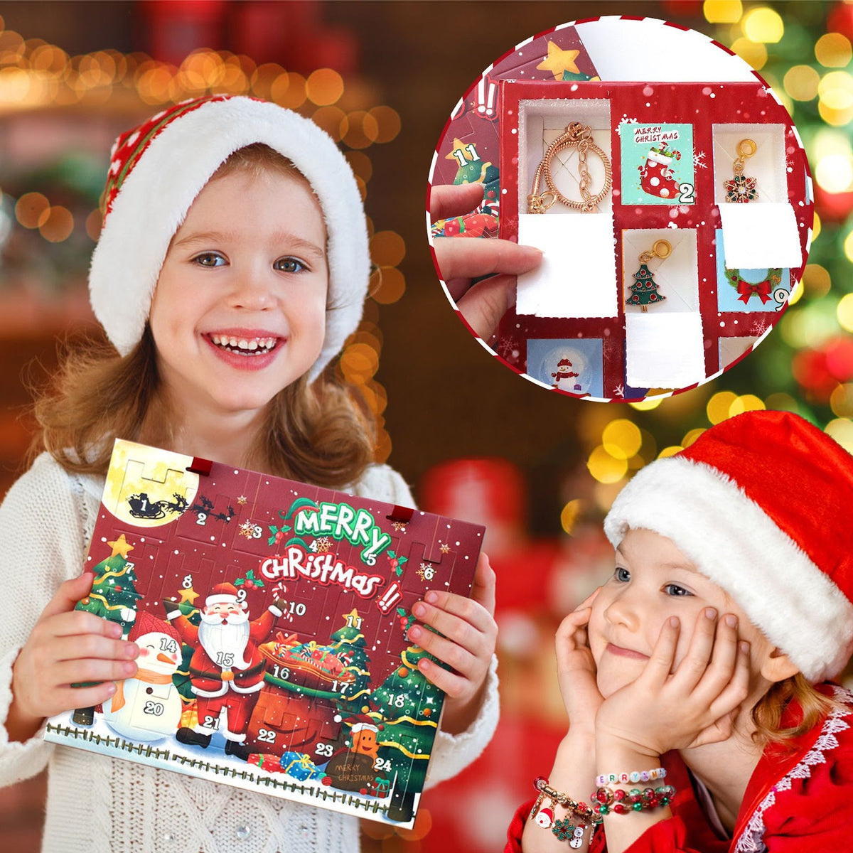 Weihnachts-Adventskalender mit DIY-Armband-Set