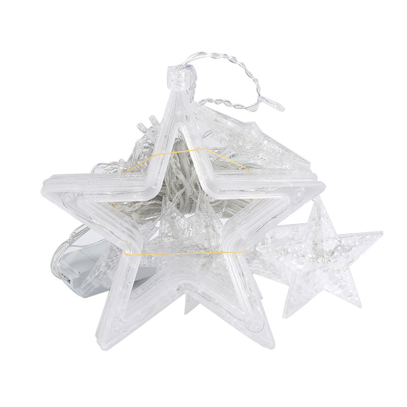 LED-Vorhang-Lichterkette mit Sternen