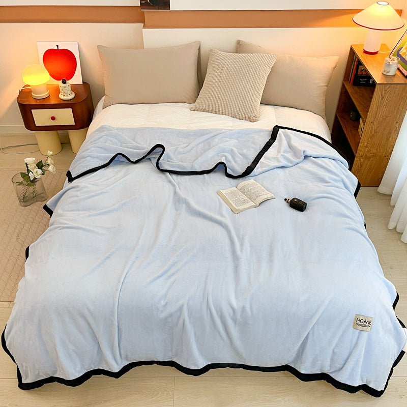 Weiche Milchfaser-Fleece Wohndecke, einfarbig