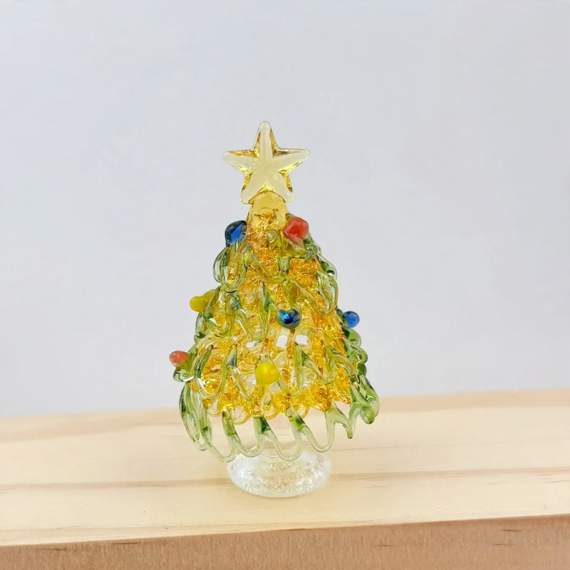 Mini-Weihnachtsbaum aus Glas, dekorative Tischfigur