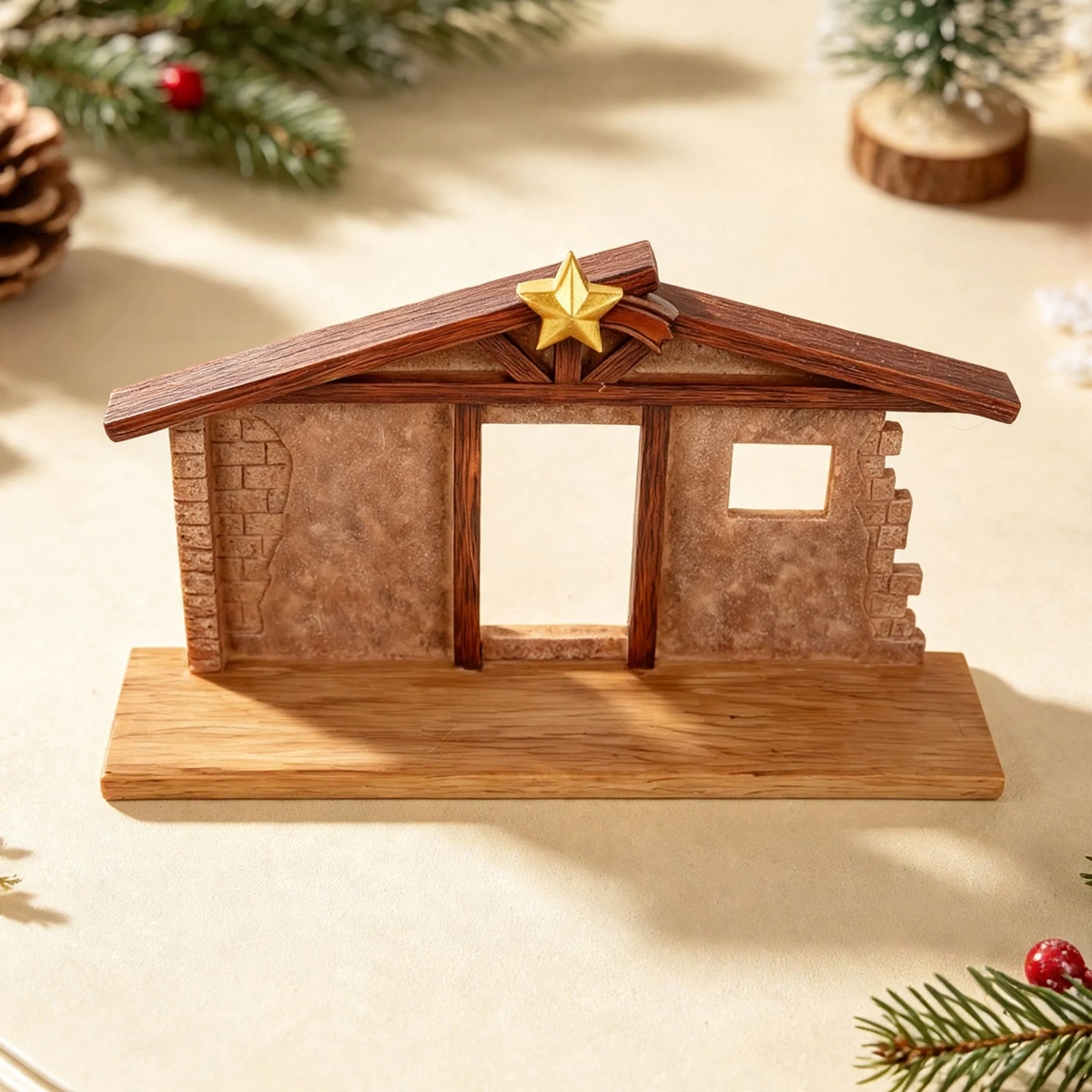 Weihnachtskrippen-Set aus Kunstharz