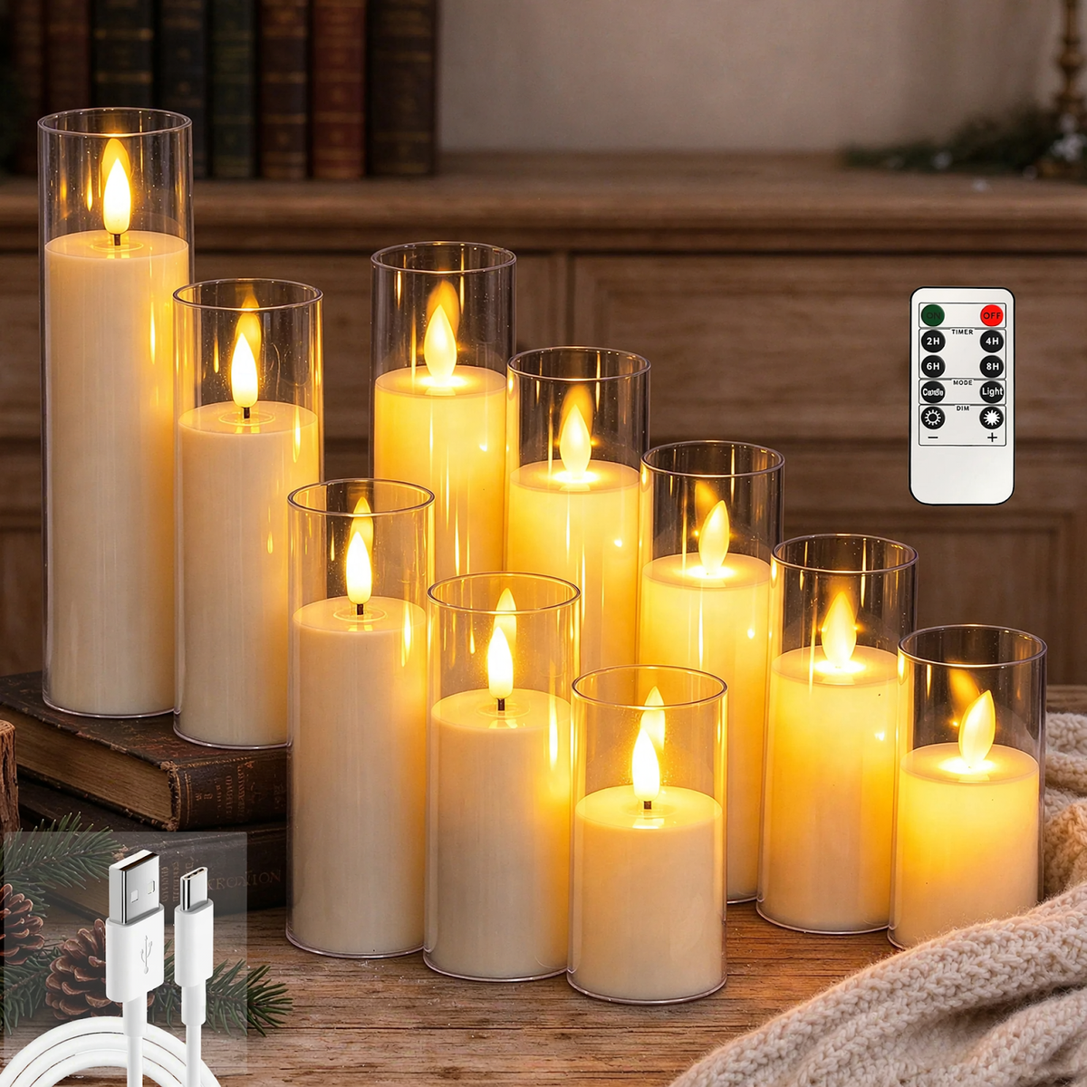 LED-Kerzenset mit Fernbedienung