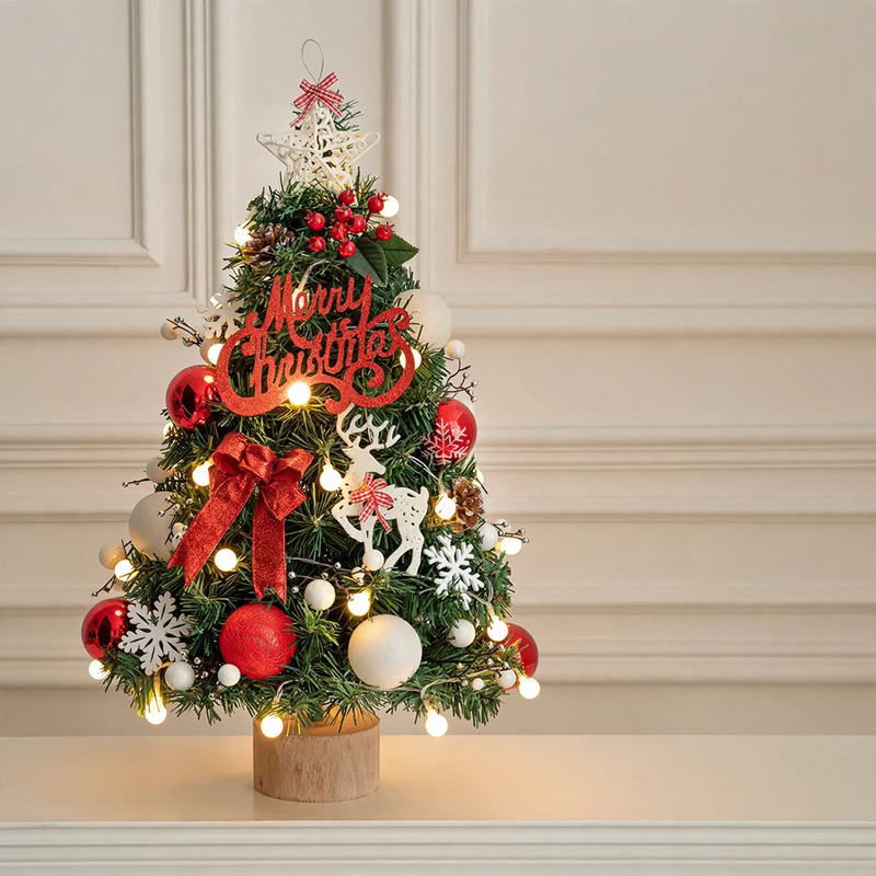 Dekorativer Tisch-Weihnachtsbaum mit Holzständer