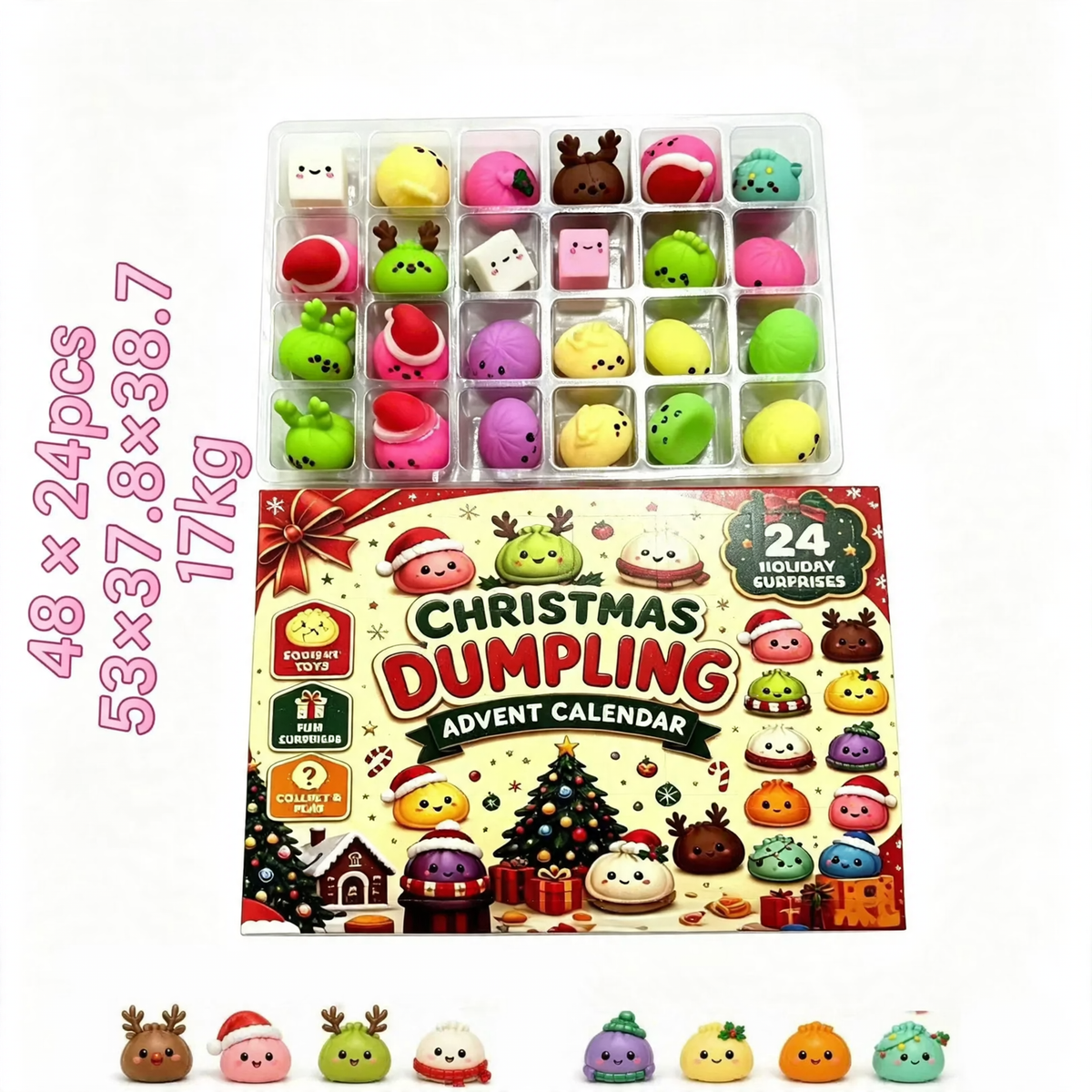 Adventskalender mit Spielzeug-Überraschungen, 24 Tage