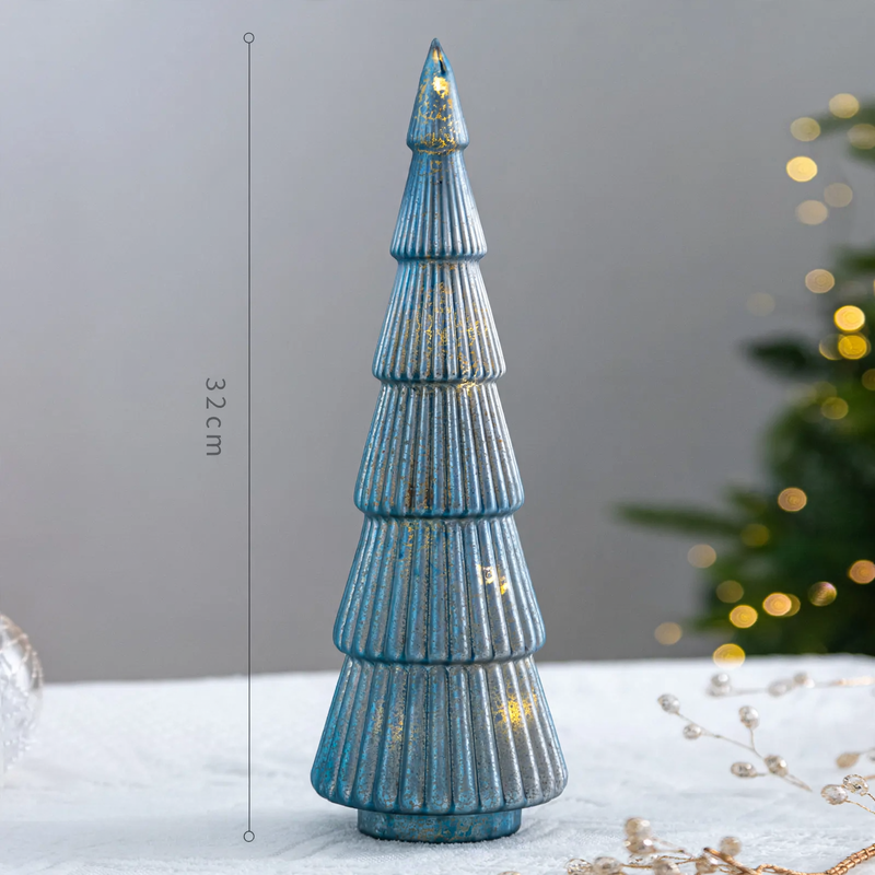 Weihnachtsbaum-Dekoration aus Glas, beleuchtet