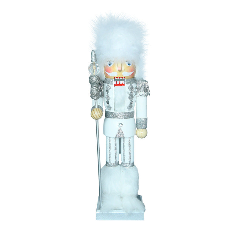 Nussknacker-Figur, 35 cm, Weißer König
