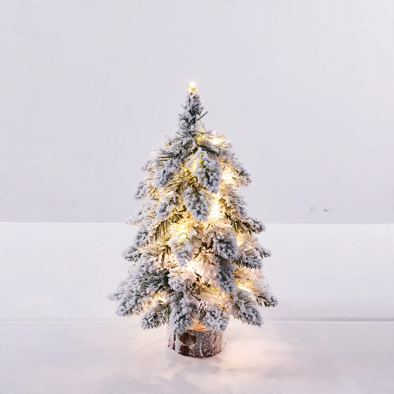 Mini-Weihnachtsbaum mit Schnee-Effekt und LED-Licht