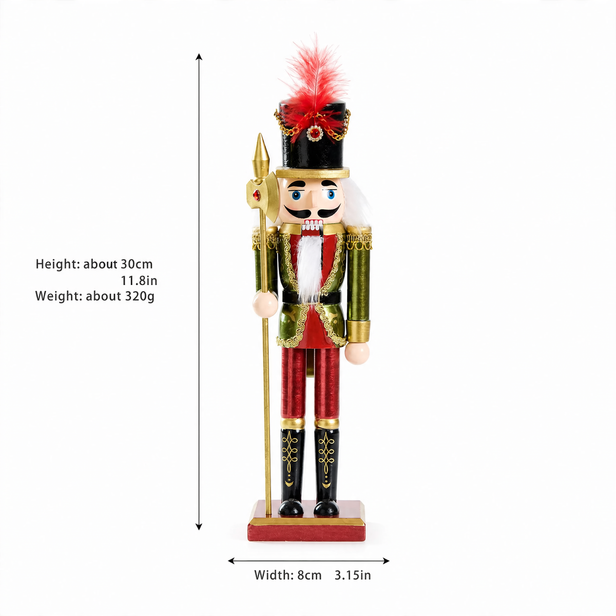 Dekorativer Nussknacker-Soldat, 30 cm oder 38 cm