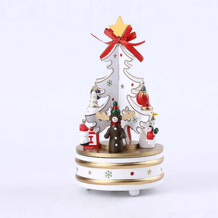 Dekorative Weihnachtsbaum-Spieluhr aus Holz