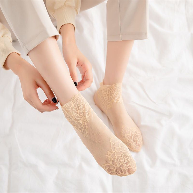 Neue Damenmode Spitzensocken