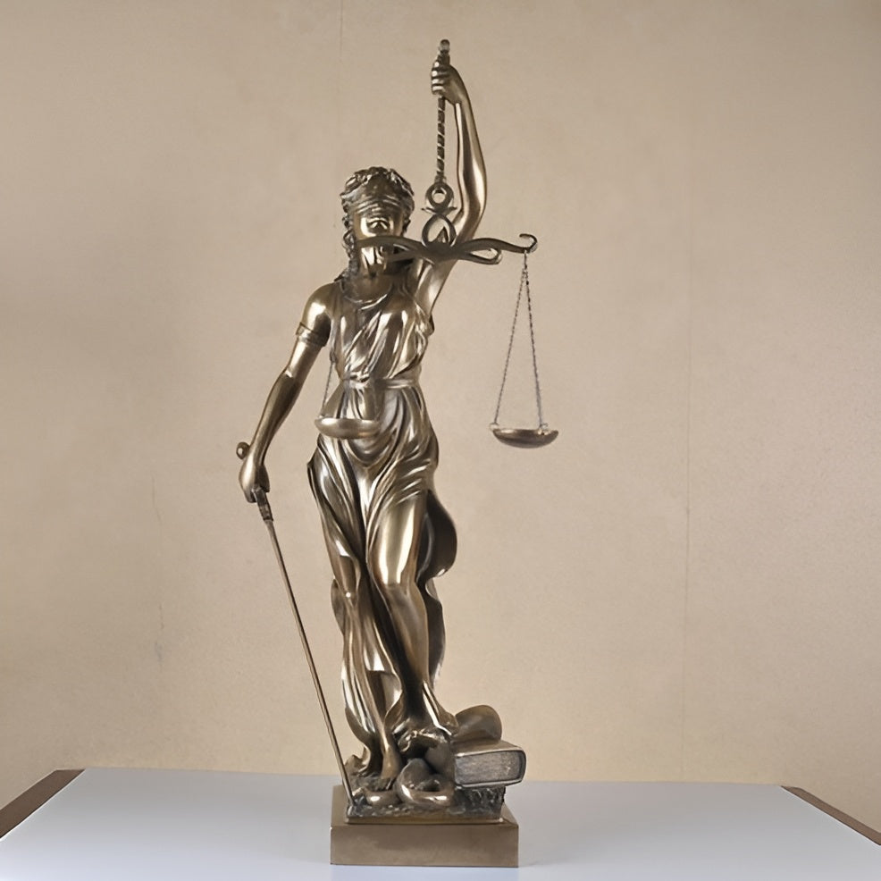 Standbild von Godin von der Gerechtigkeit – Eine elegante dekorative Skulptur von Justitia