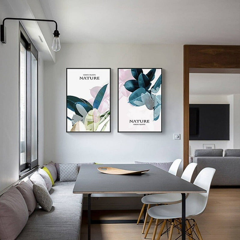 Nordisch-minimalistisches tropisches Blätter-Wandbild