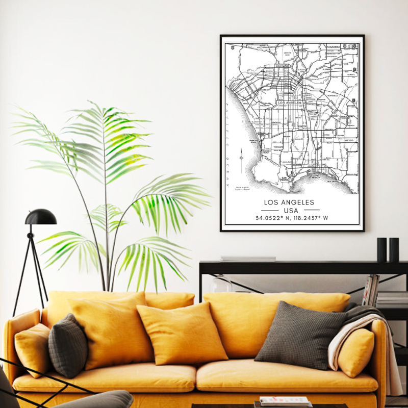 Stadtplan von Los Angeles – Leinwandbild