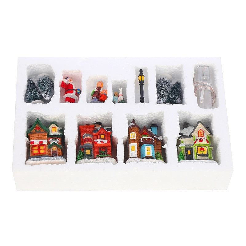 Beleuchtetes Weihnachts-Dorf-Set, 10-teilig