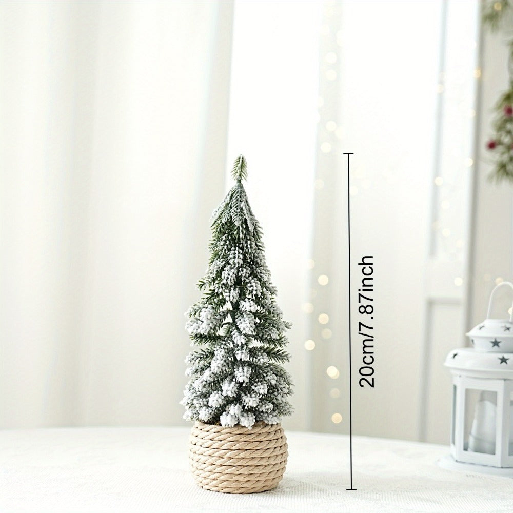 Mini-Weihnachtsbaum mit Beflockung, PE, Tischdekoration