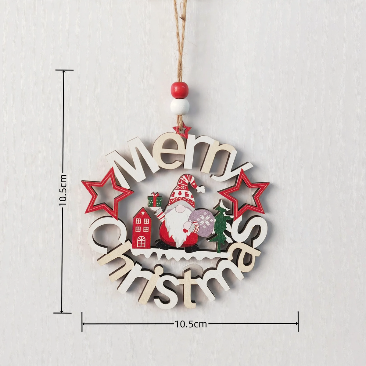 Dekorative Wichtel-Holzanhänger mit Weihnachtsmotiven