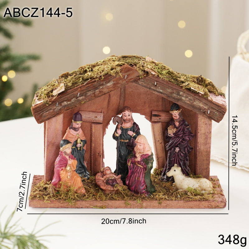 Weihnachtskrippen-Dekoration mit Figuren