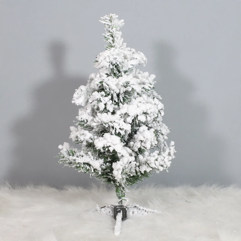 Mini-Weihnachtsbaum für den Tisch, beschneit, mit Beleuchtung
