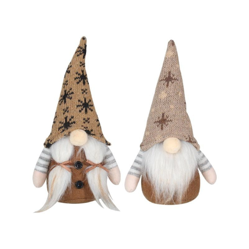 Weihnachts-Wichtel mit Strickmütze, braun