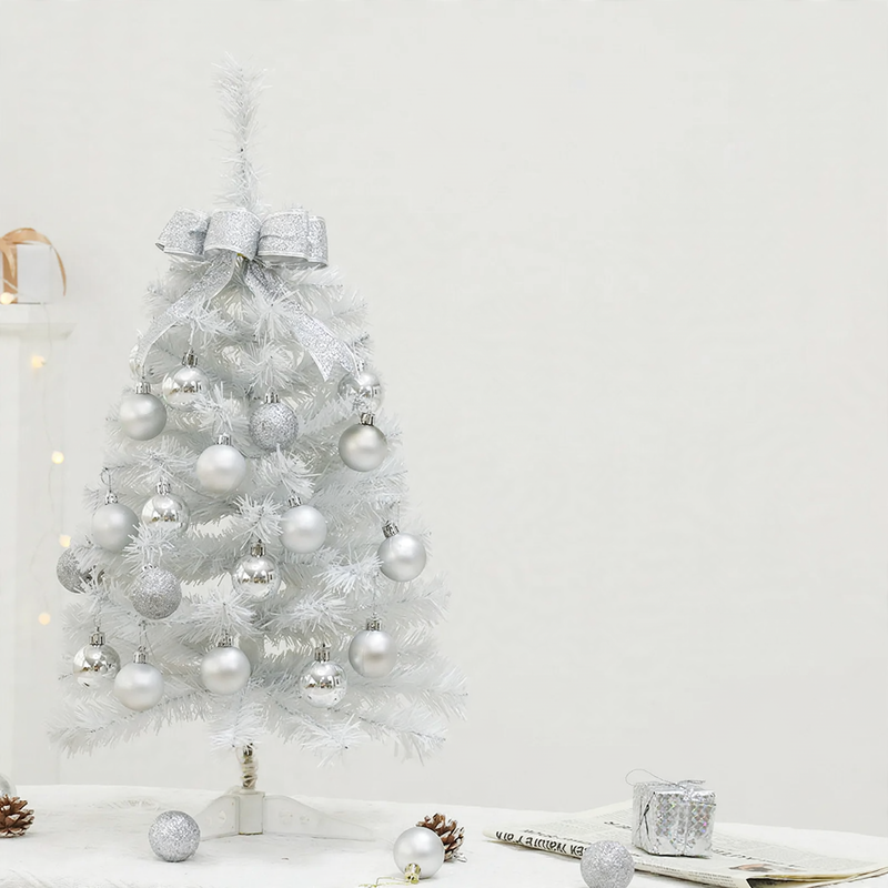 Mini-Weihnachtsbaum, weiß, 45/60 cm, mit Beleuchtung