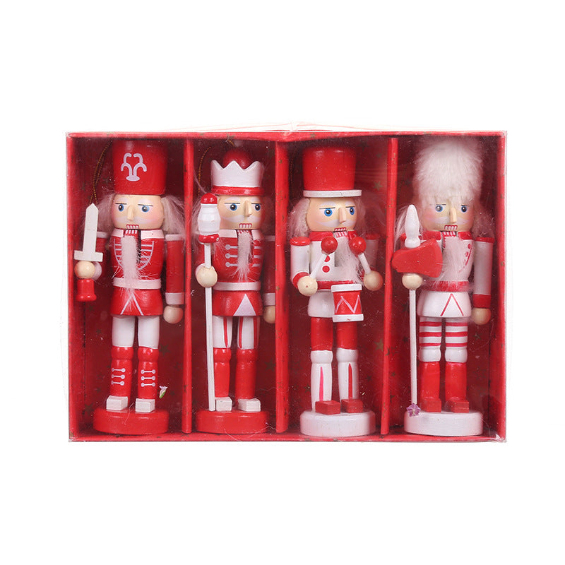 Nussknacker-Set, 12 cm, 4-teilig, Holz, handbemalt