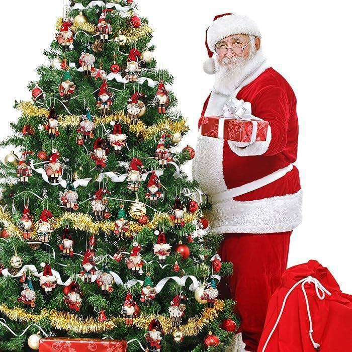 Nussknacker-Anhänger-Set, Holz, Weihnachtsdekoration