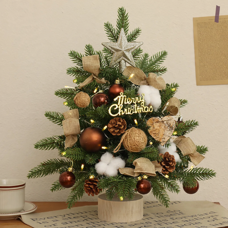 Mini-Weihnachtsbaum-Set mit Schnee-Effekt
