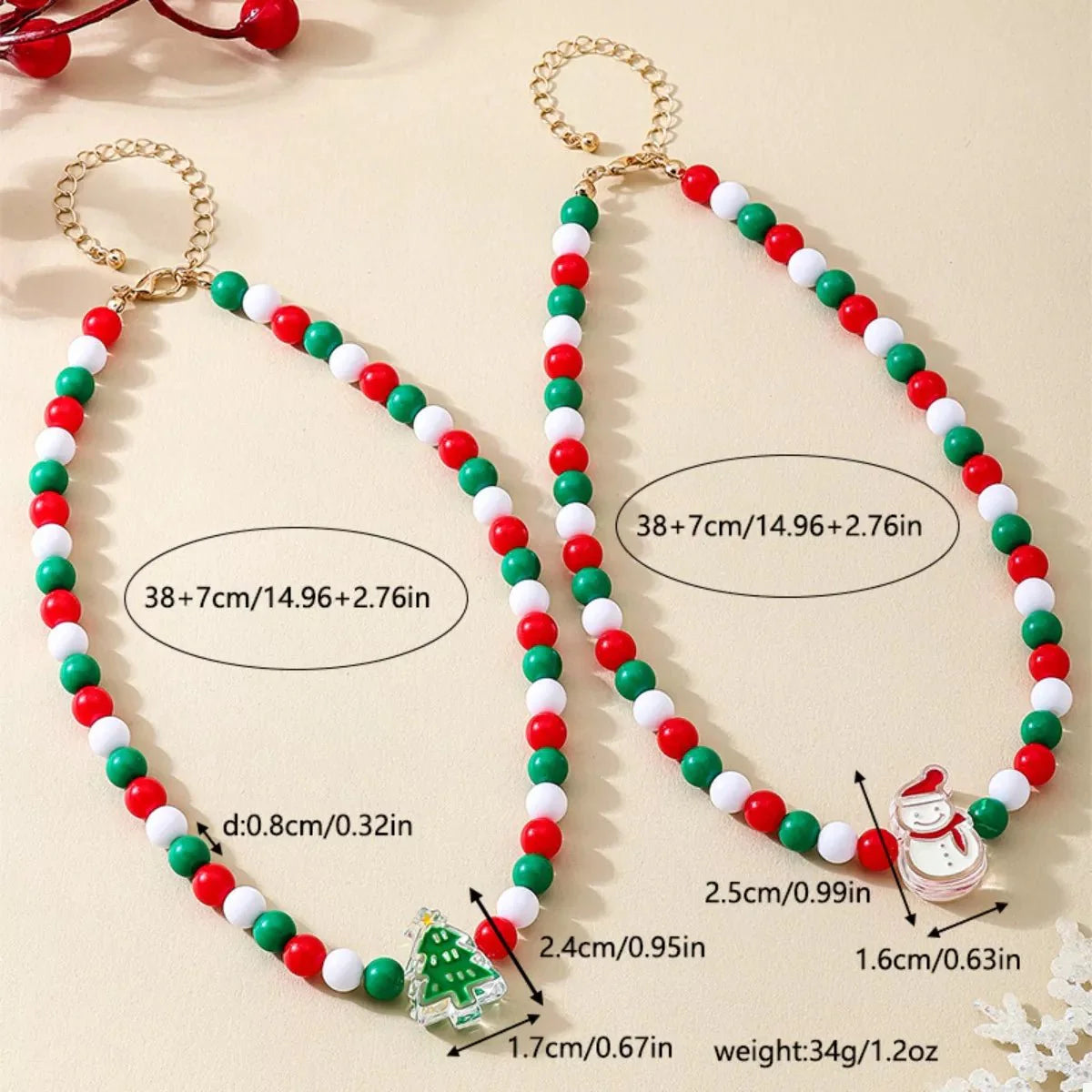Brehn | 2-teilige Weihnachtsperlenn necklace mit Urlaub Charms