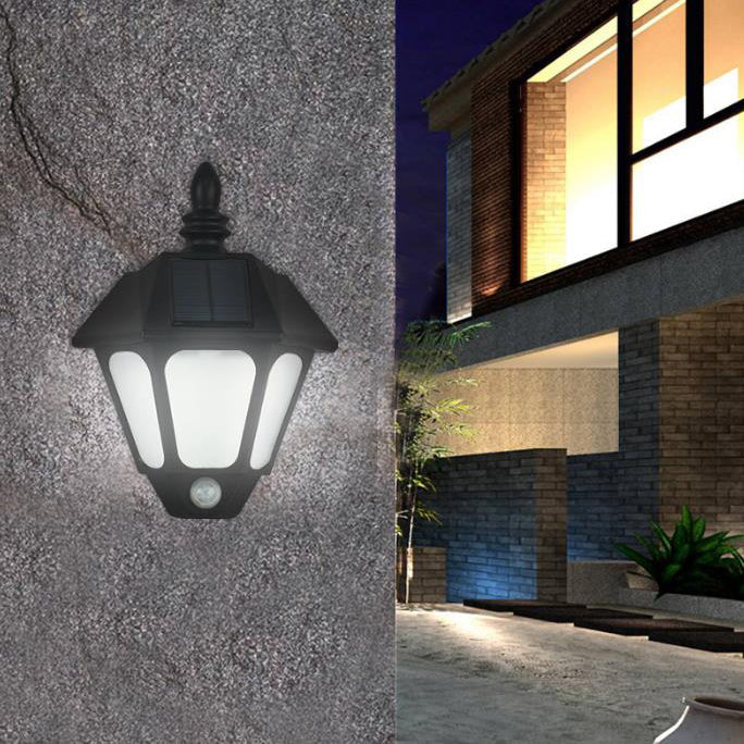 Moderner Minimalistischer Solar-Außenwasserfester Induktions-Zweifarbige Beleuchtung LED Außen-Garten-Wand-Sconce Lampe | Brehn