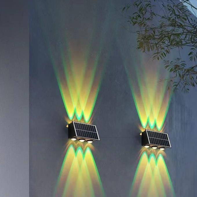 Zeitgenössische industrielle Solar wasserdichte ABS Säulen LED Wandlampe für den Außenbereich | Brehn