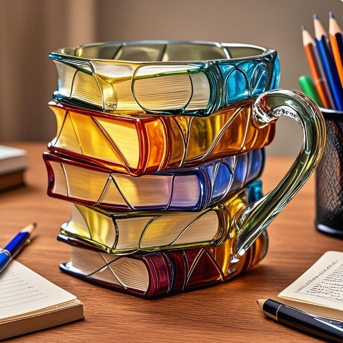 Brehn | NovelMug | 3D handgemalte Buch-Tasse – einzigartige literarische Kaffeetasse für Bücherliebhaber