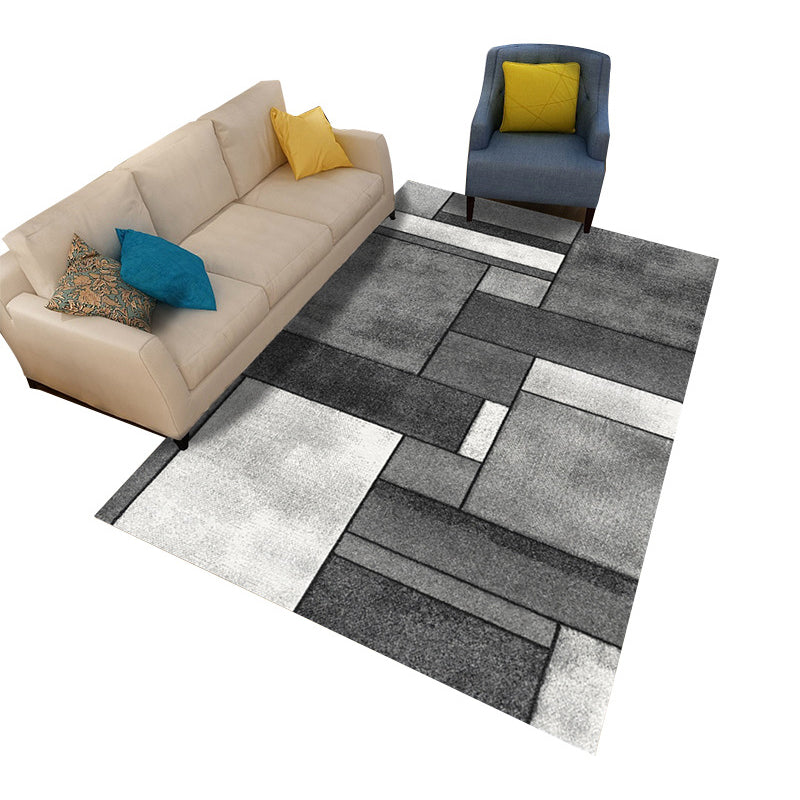 Brehn | Mehrfarbiger geometrischer Teppich aus Polypropylen, Nordic Teppich, maschinenwaschbar, fleckenresistent, rutschfester Teppich zur Heimdekoration