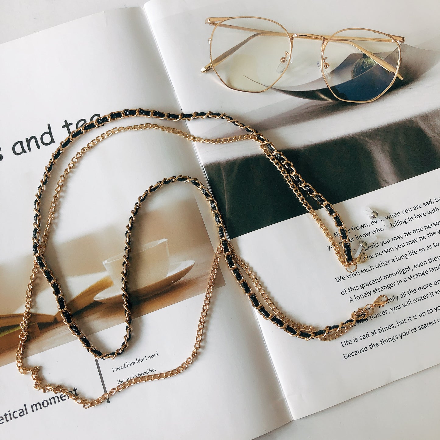 Stylische Ketten-Brillenhalter Brehn