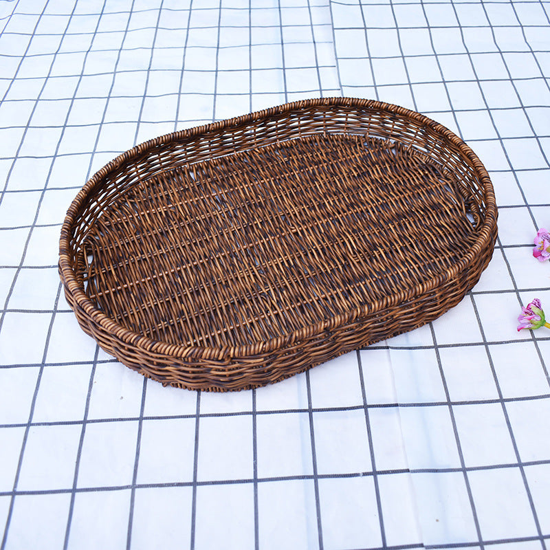 Handgefertigter ovaler Wicker Servierkorb Brehn