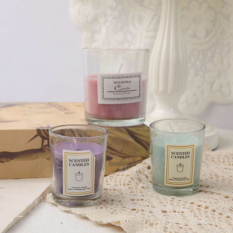 Duftende Glasbehälter Aromatherapiekerze mit frosted Halter und Baumwolldocht