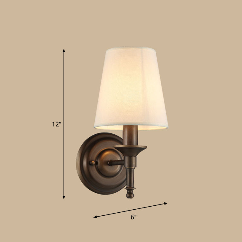 Einzelne Wandmontage Licht Minimalismus Konisch Trommel Stoff Wandbeleuchtung für Korridor | Brehn
