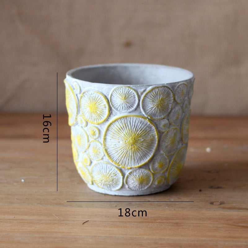Dekorative Blumenvase aus keramik mit Reliefstruktur Brehn