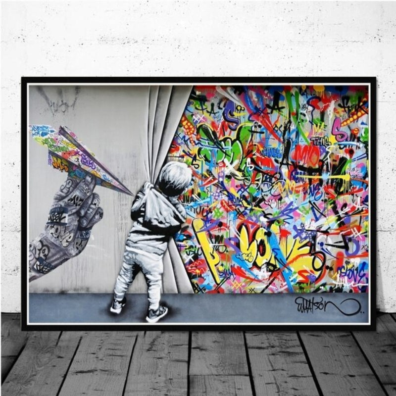Street-Art-Pop-Graffiti – Leinwandbild