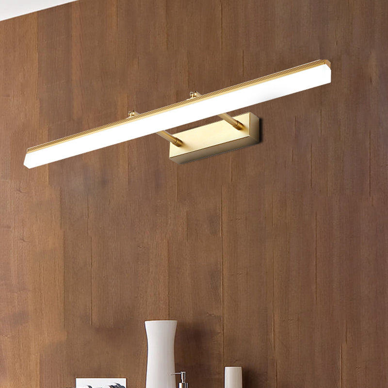 16"/19.5" W Rechte Wandlampe Beleuchtung Moderner Stil Acryl LED Badezimmer Waschbecken Leuchte in Gold, Warm/Weiß Licht | Brehn