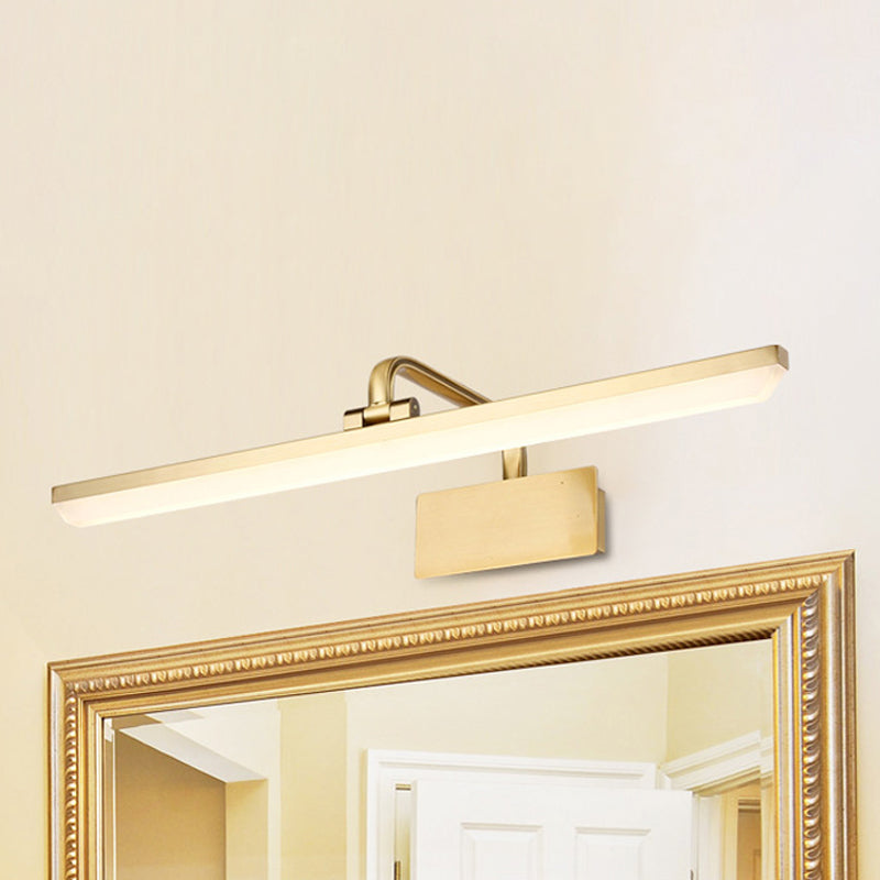 LED Wandleuchte für den Innenbereich mit ultra-dünnem Acrylschirm, gebürstete Messing-Wandleuchte in warm/weißem Licht, 16"/19,5" B | Brehn