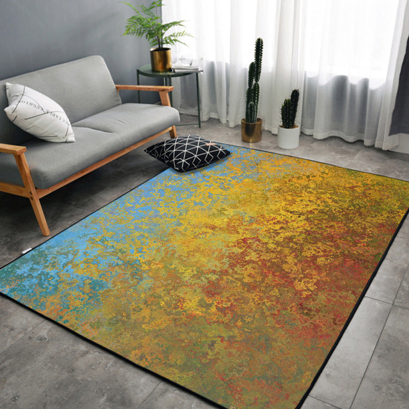 Brehn | Nordic Abstract Bedruckter Teppich Mehrfarbig Polyester Bereichsteppich Rutschfeste Rückseite Haustierfreundlicher Innenraumteppich für das Wohnzimmer
