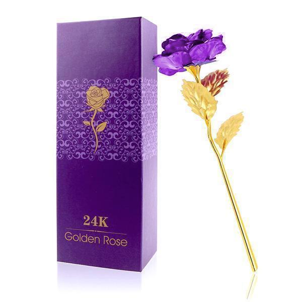 24K Gold Foil Rose mit Box | Brehn