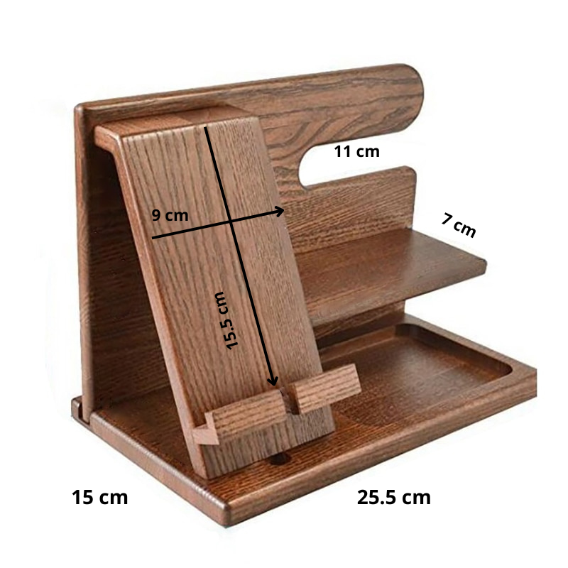 Brehn | Holz Telefon Docking | Perfekter Organizer für Ihre Geräte