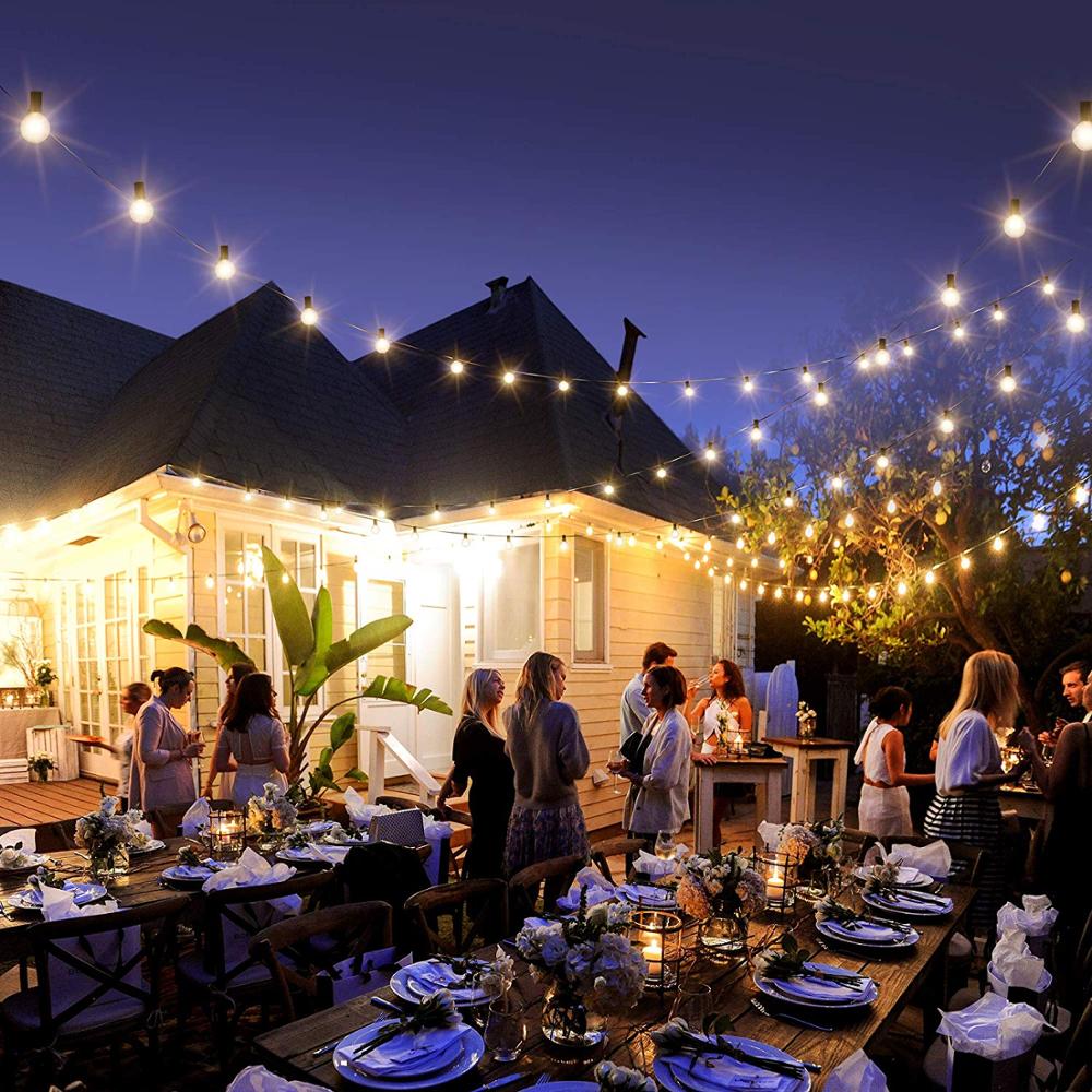 25FT Globe Lichterkette mit Lampen für Innen/Außen Wasserdicht Verbundene Hängeleuchten für Garten Veranda Balkon Party Dekor | Brehn