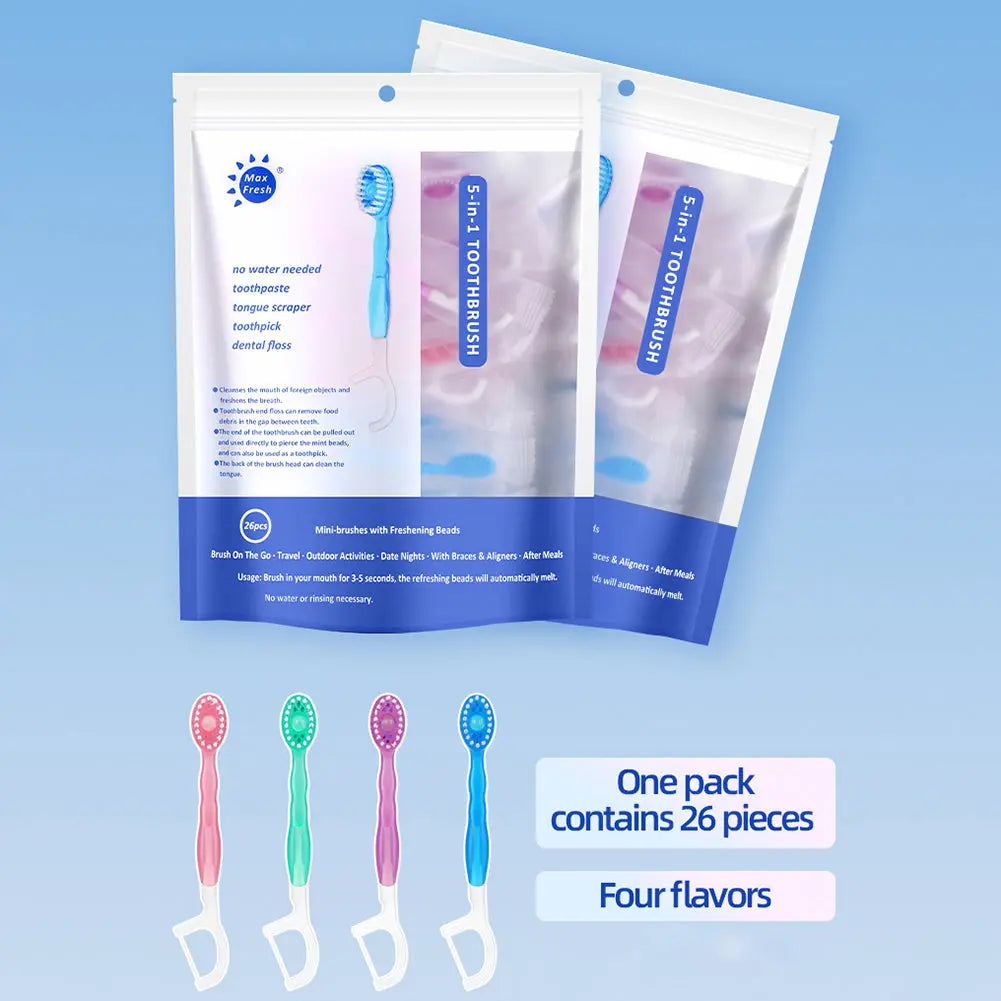 26 Teile 5-in-1 Mini-Zahnbürsten-Set